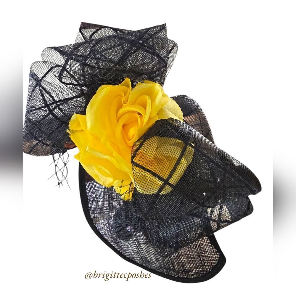 GIOVANNIO New York Black/Yellow Fascinator - Picture 6 of 12